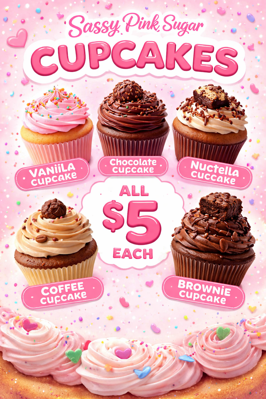 Sassy Pink Sugar Cupcakes